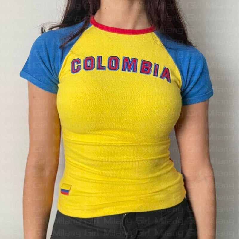 Women's Summer Sexy Retro Aesthetic Slim T-shirt Blouses