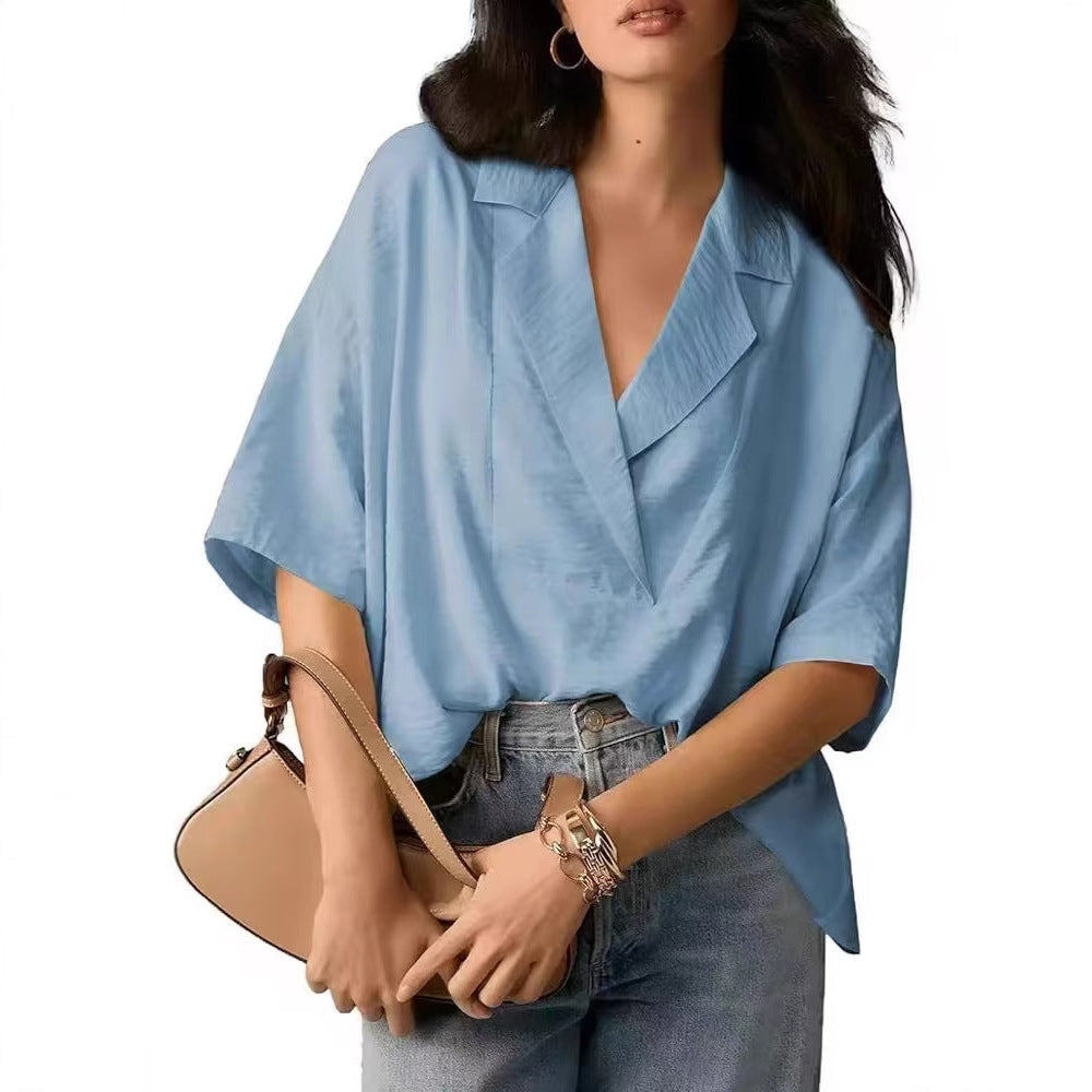 Women's Summer Sleeve Elegant Solid Color Loose Shorts
