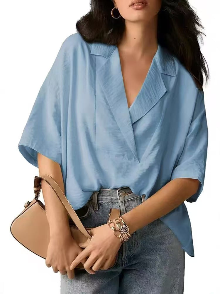 Women's Summer Sleeve Elegant Solid Color Loose Shorts