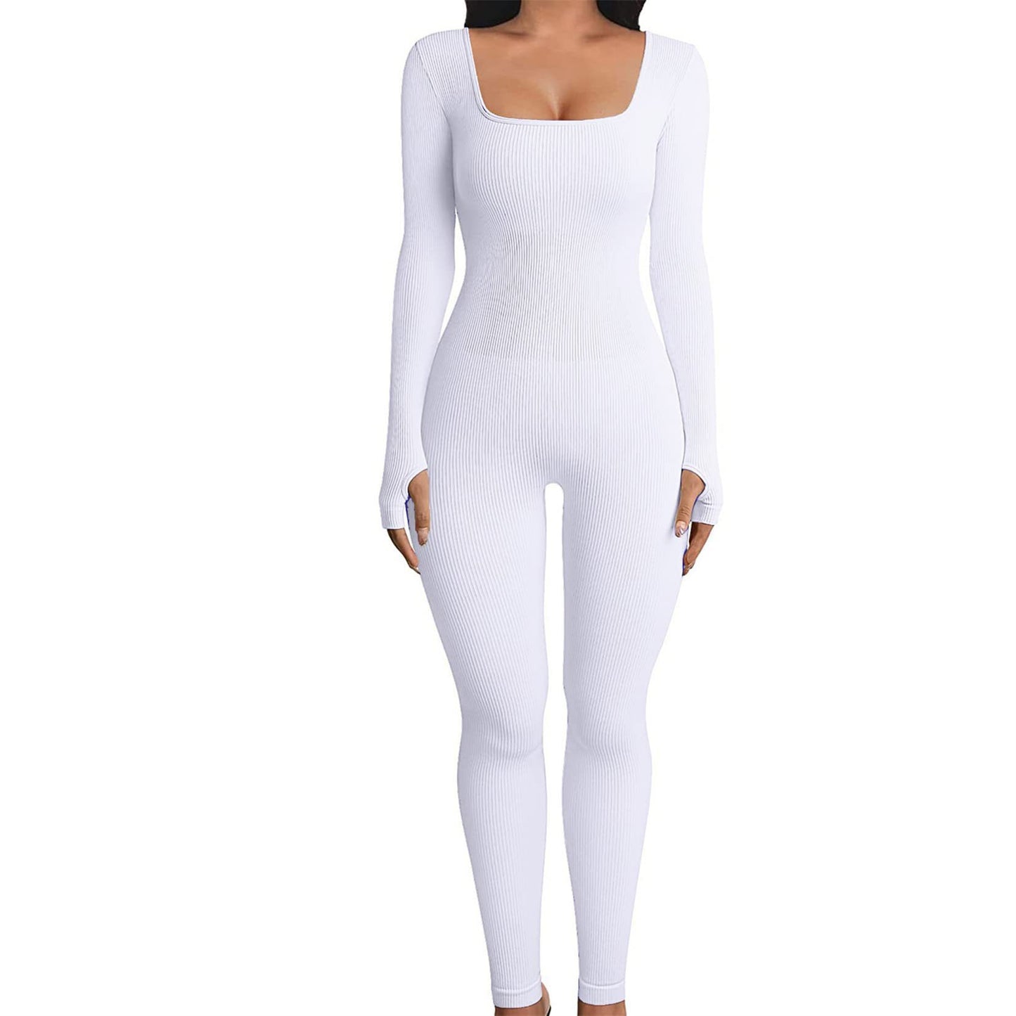 Women's Thread Square Collar Slimming Sexy Jumpsuits