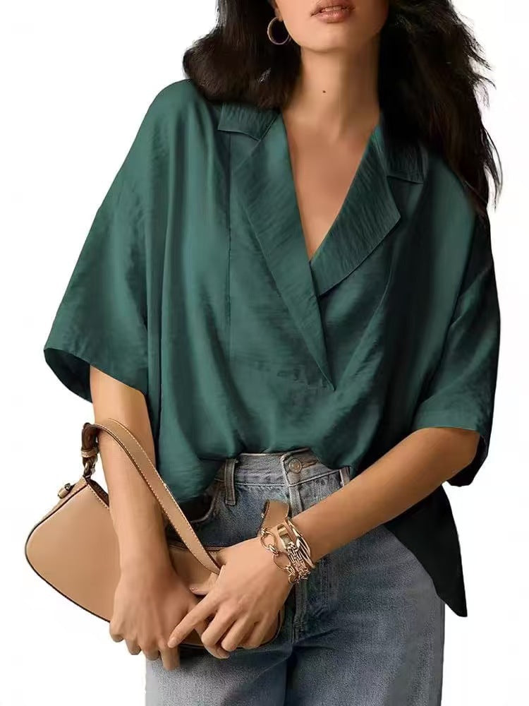 Women's Summer Sleeve Elegant Solid Color Loose Shorts