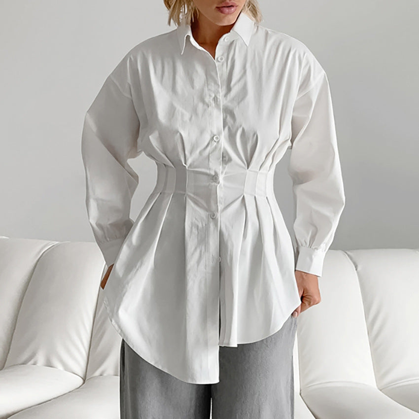 Women's French Style High-grade Temperament Long-sleeved Shirt Blouses