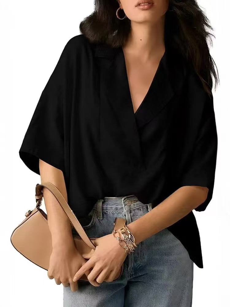 Women's Summer Sleeve Elegant Solid Color Loose Shorts