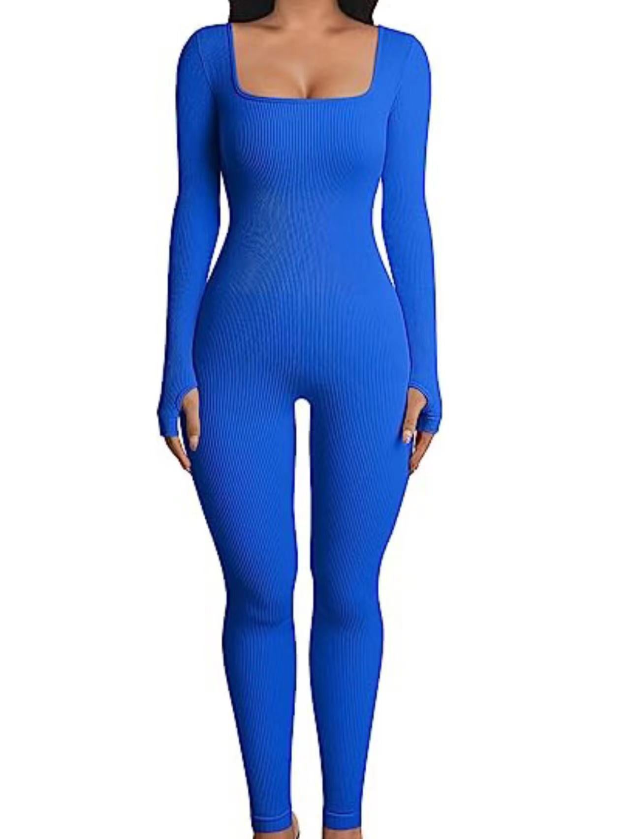 Women's Thread Square Collar Slimming Sexy Jumpsuits