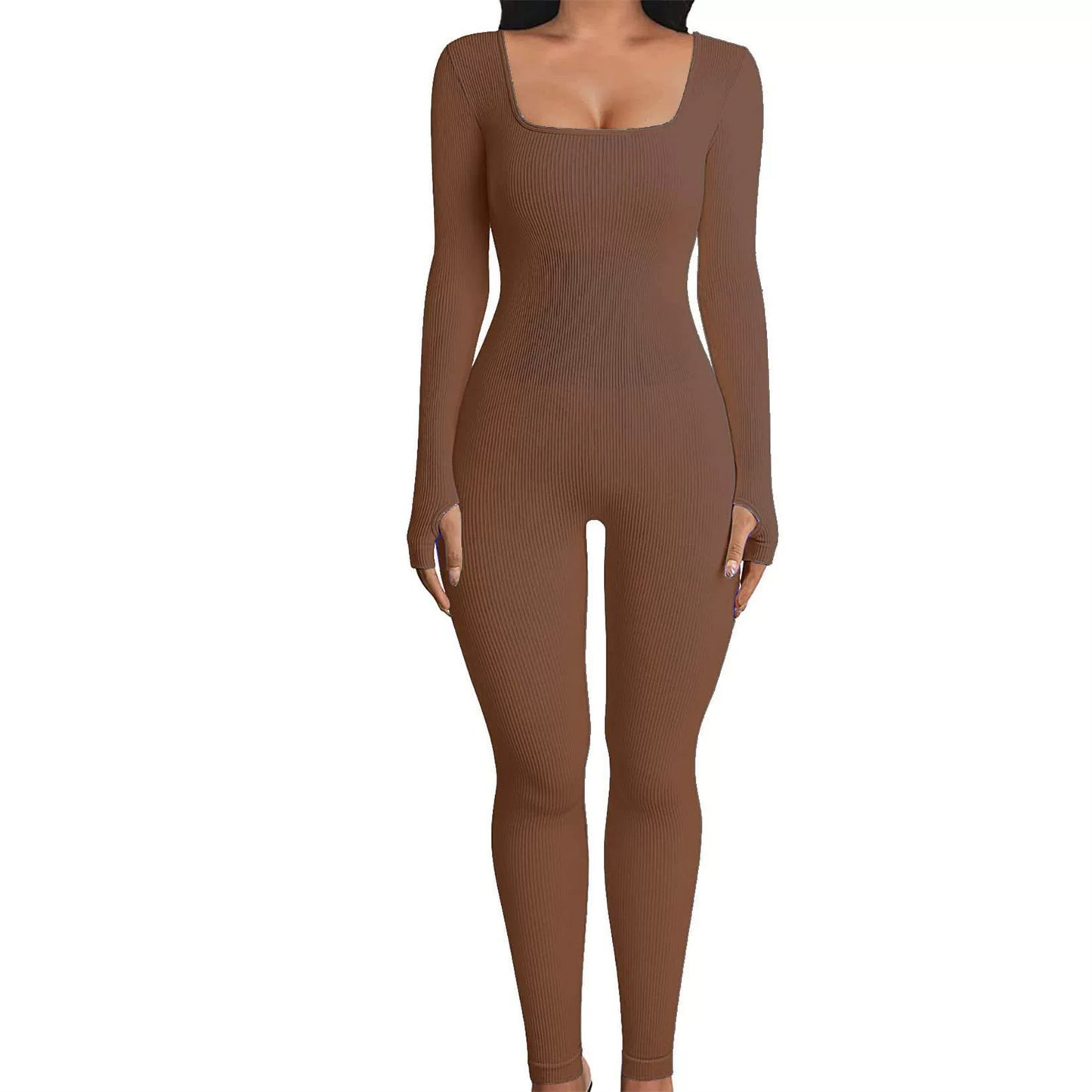 Women's Thread Square Collar Slimming Sexy Jumpsuits