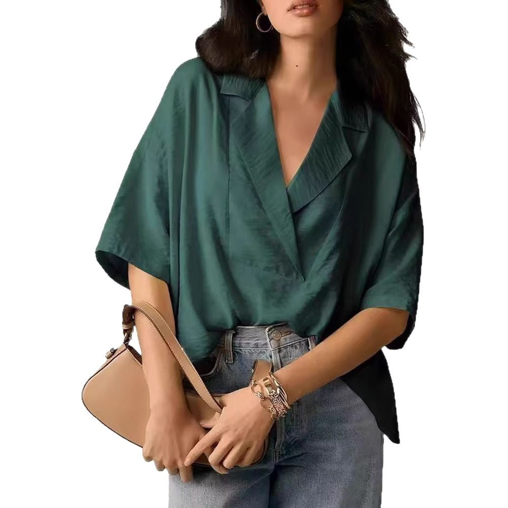 Women's Summer Sleeve Elegant Solid Color Loose Shorts