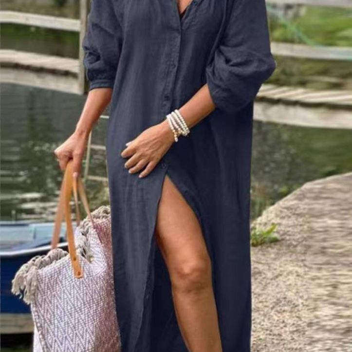 Women's Linen Simple Loose Long Sleeves Button Cardigans