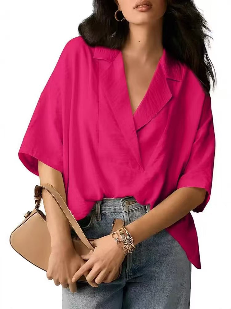 Women's Summer Sleeve Elegant Solid Color Loose Shorts