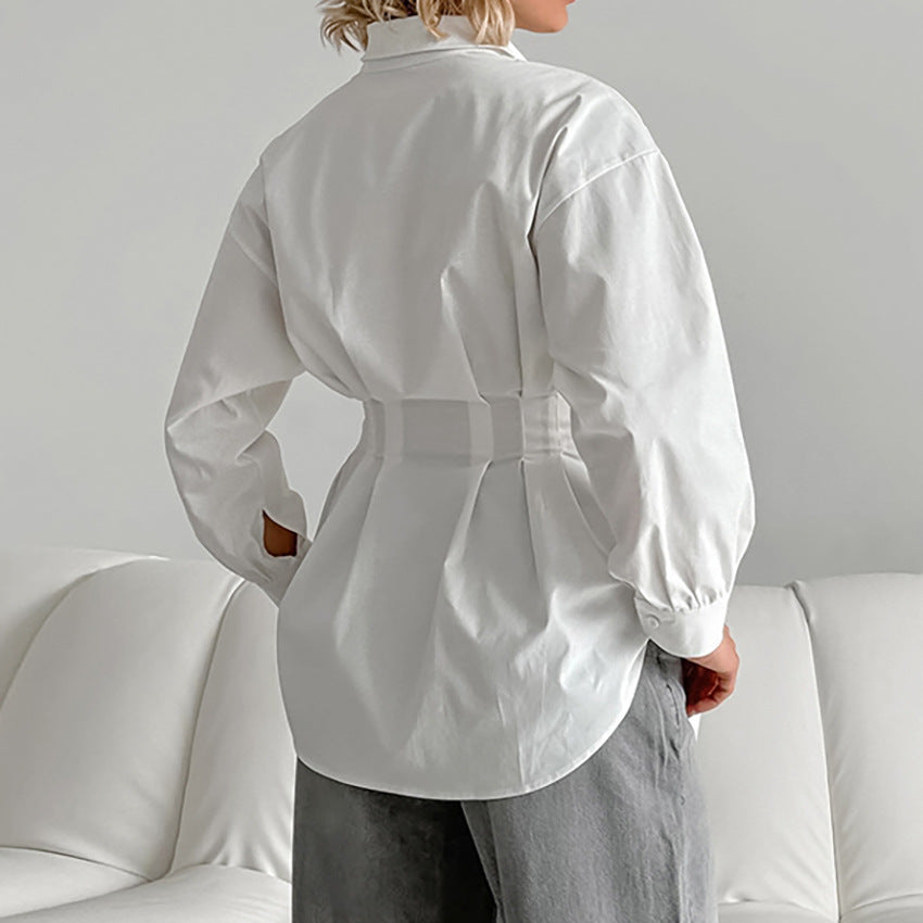 Women's French Style High-grade Temperament Long-sleeved Shirt Blouses