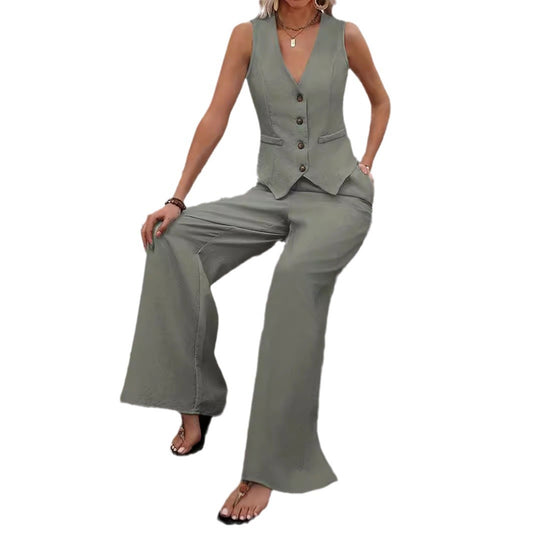 Stylish Versatile Fashion Trousers Patchwork Casual Jumpsuits