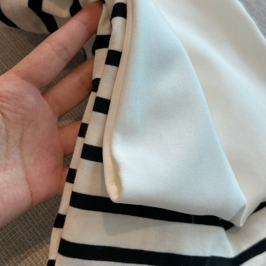 Color Yarn-dyed Striped Minimalist Casual Sports Blouses