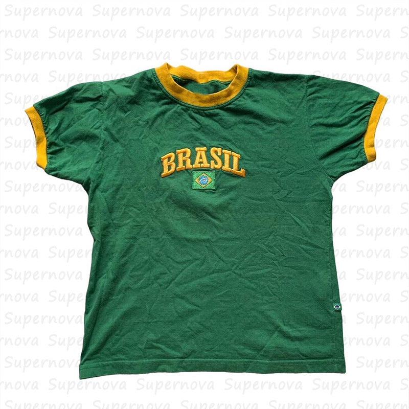 Women's Summer Sexy Retro Aesthetic Slim T-shirt Blouses