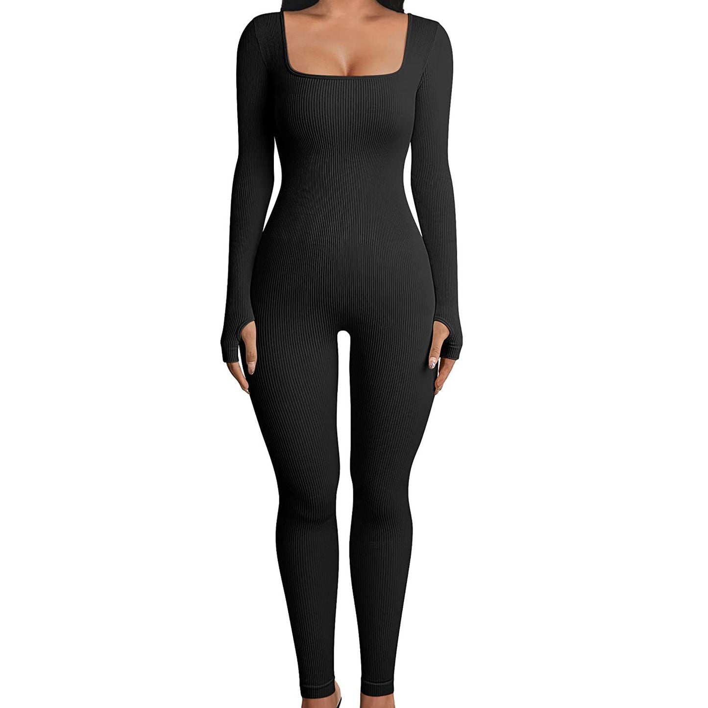Women's Thread Square Collar Slimming Sexy Jumpsuits