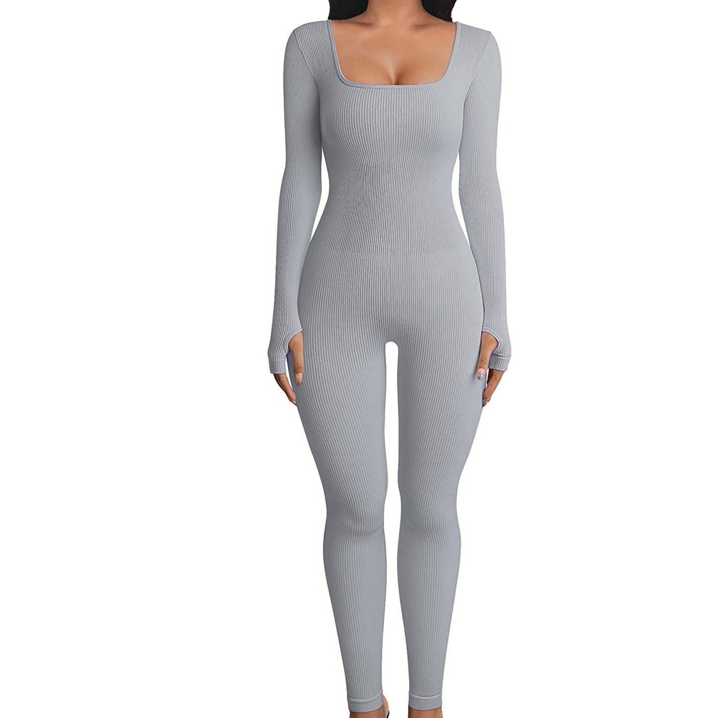 Women's Thread Square Collar Slimming Sexy Jumpsuits