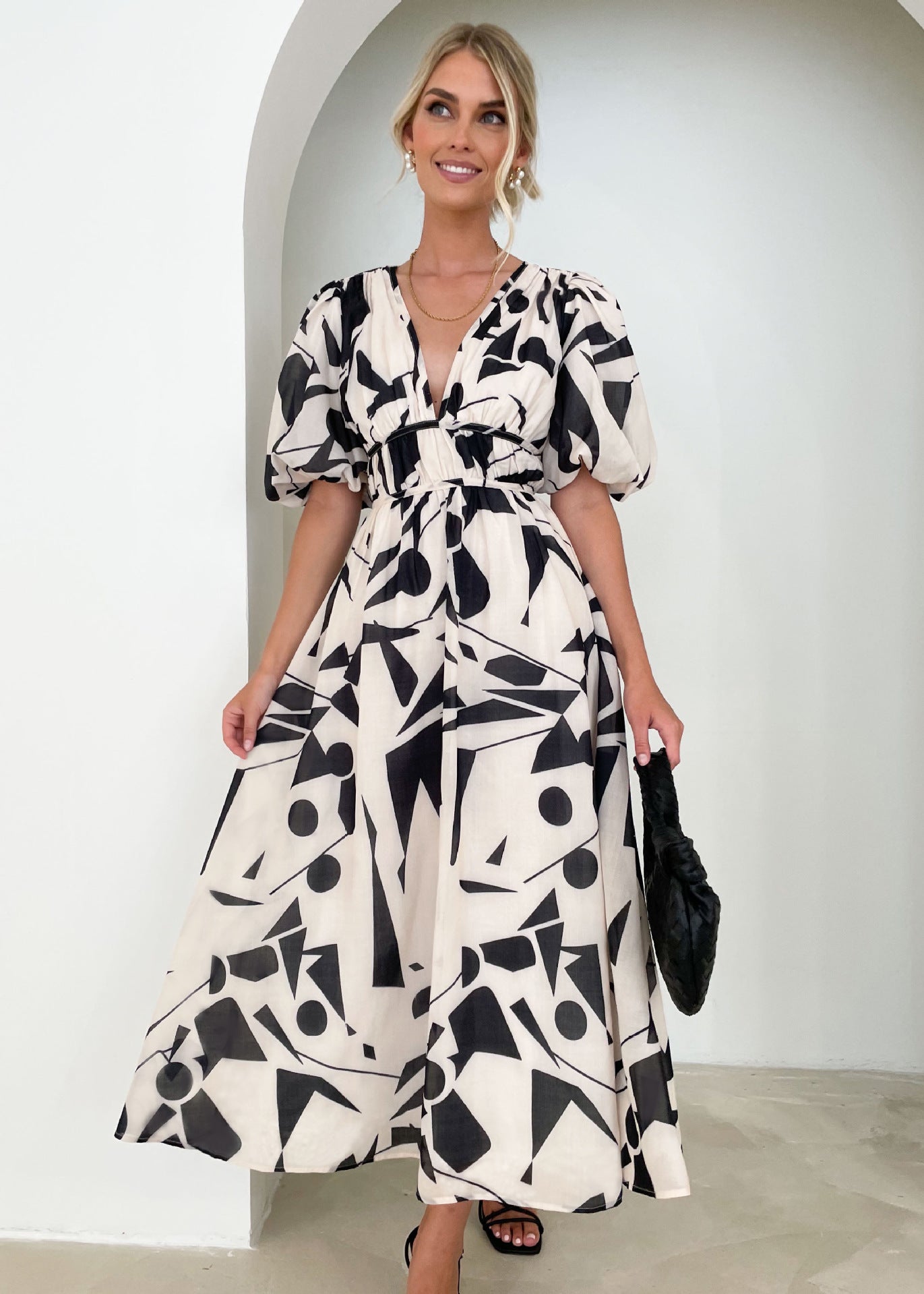 Women's Long Dress Summer Temperament Printed High-grade Dresses
