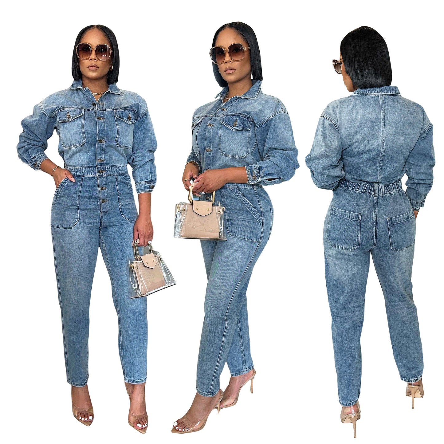 Women's Comfortable Durable Sexy Fashion Denim Jumpsuits