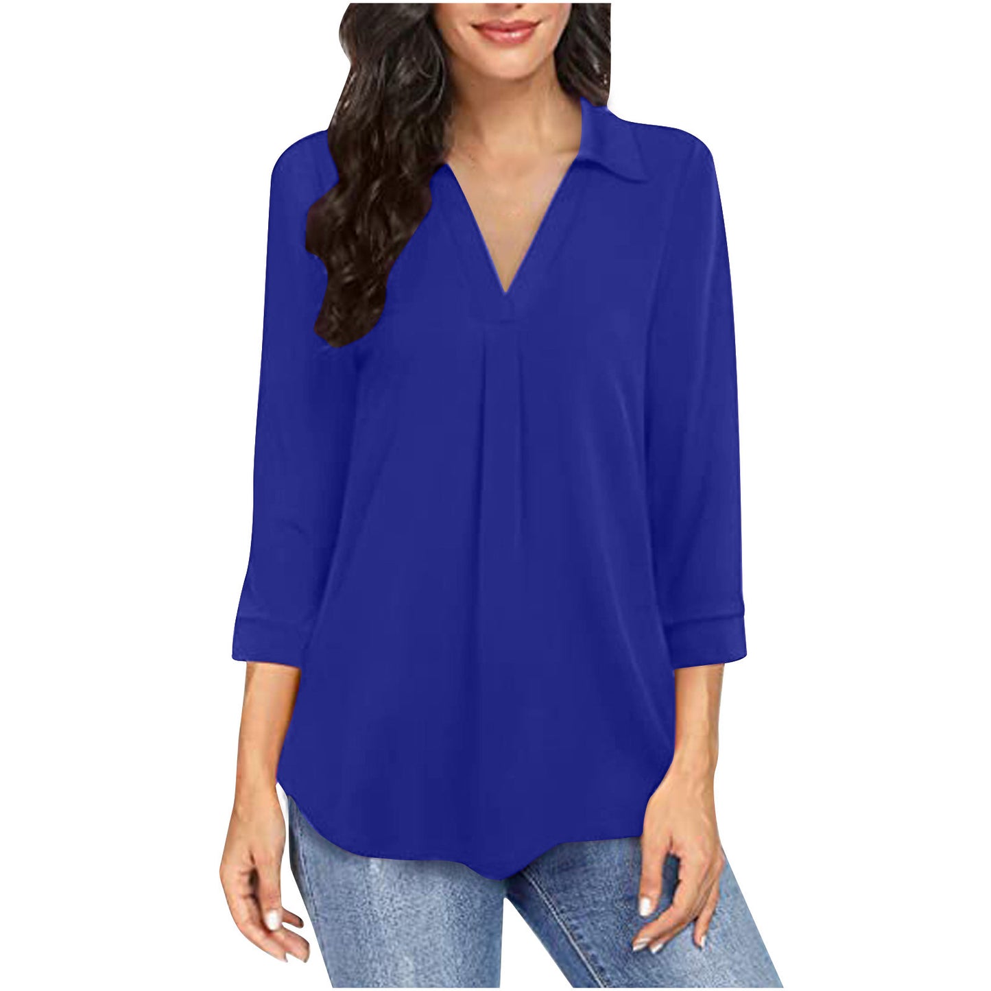 Women's Elegant Chiffon Button Loose Sleeves Shirt Blouses