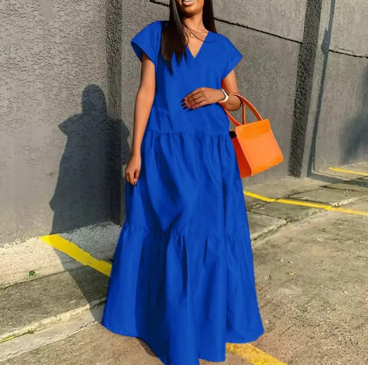 Women's Summer Fashion Sexy Sleeve Dress Long Dresses