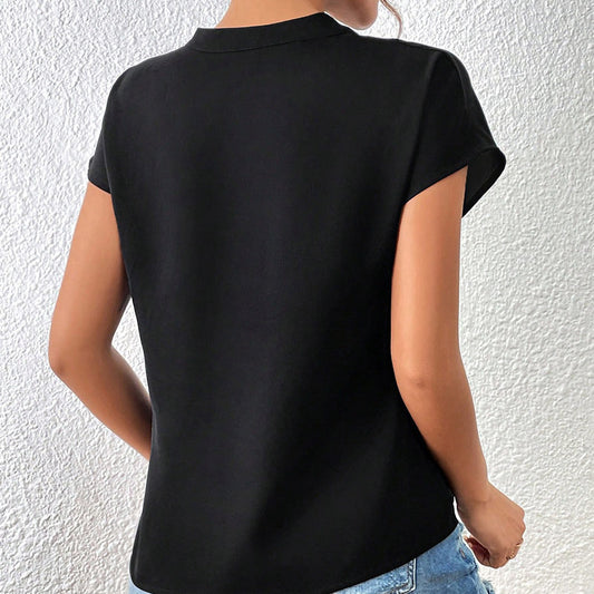 Batwing Sleeve Asymmetric Printed Shirt Casual Blouses