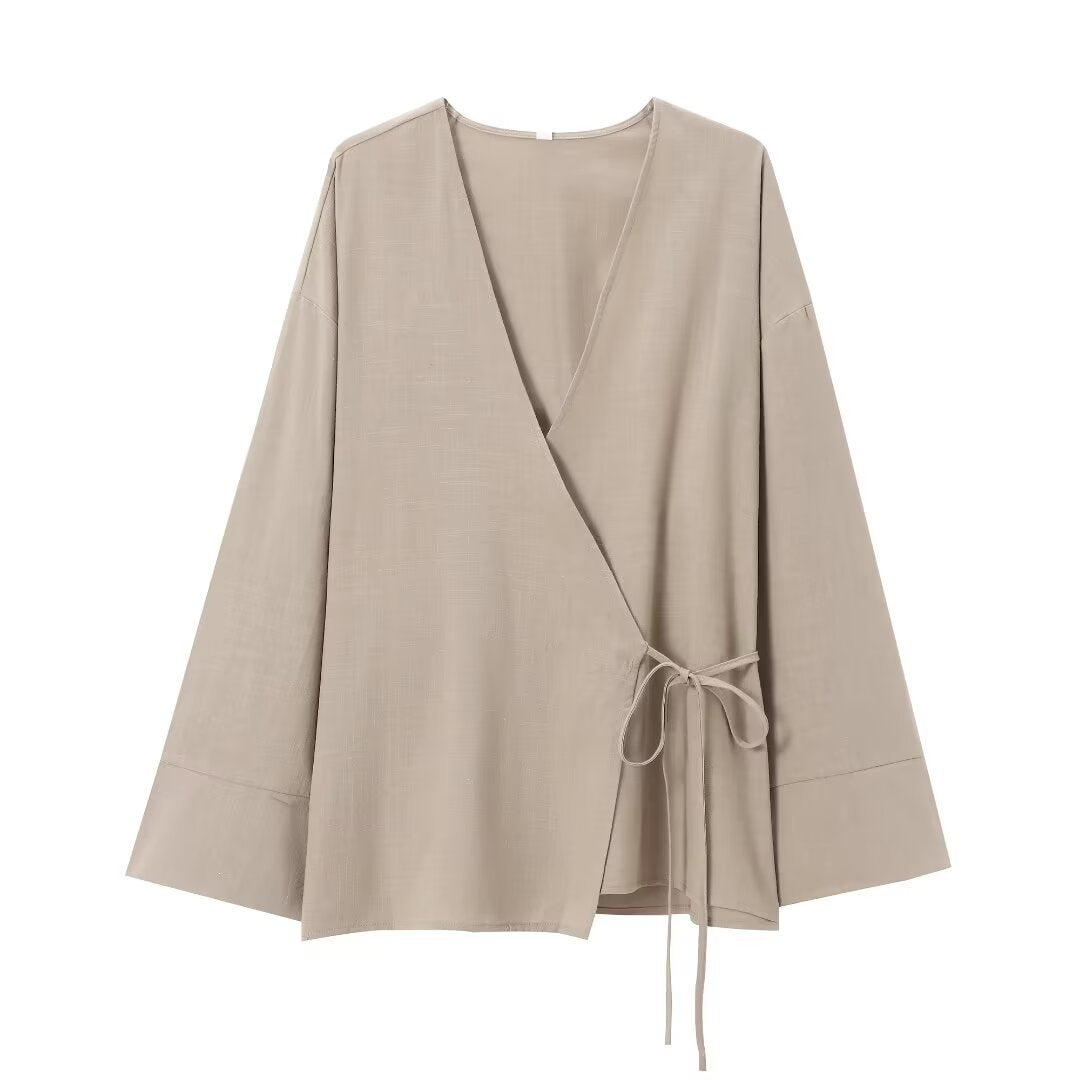 Texture Double Breasted Kimono Pajamas Style Suits