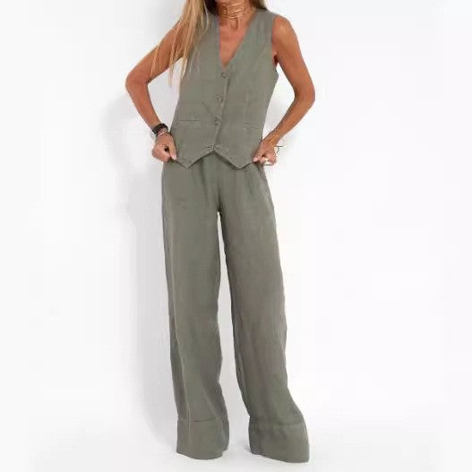Stylish Versatile Fashion Trousers Patchwork Casual Jumpsuits