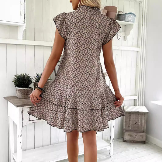 Women's Bohemian Printed Flying Sleeve Dress Dresses
