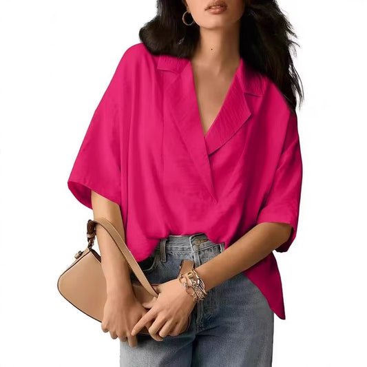 Women's Summer Sleeve Elegant Solid Color Loose Shorts