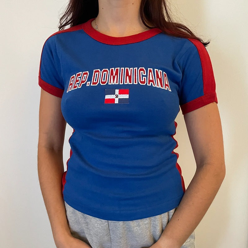 Women's Summer Sexy Retro Aesthetic Slim T-shirt Blouses