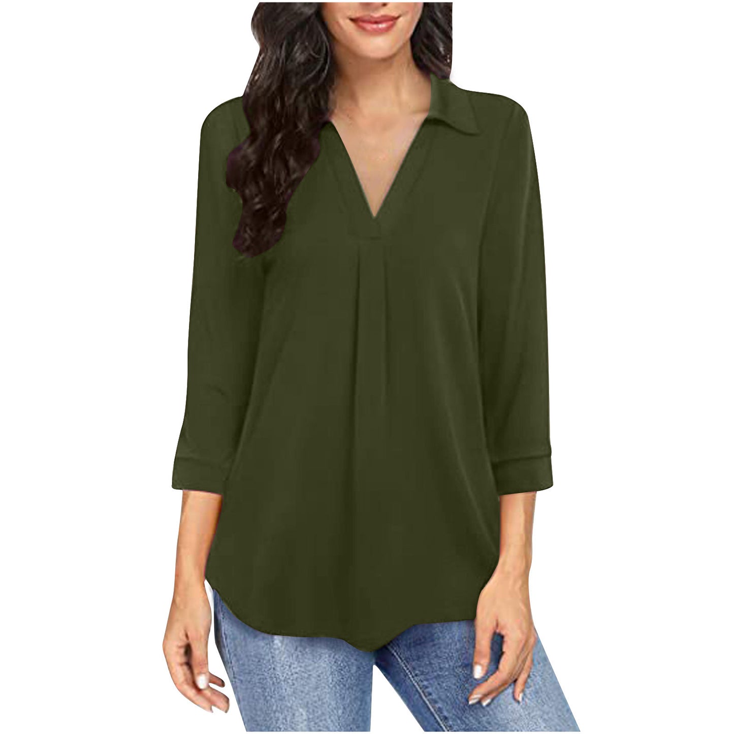 Women's Elegant Chiffon Button Loose Sleeves Shirt Blouses