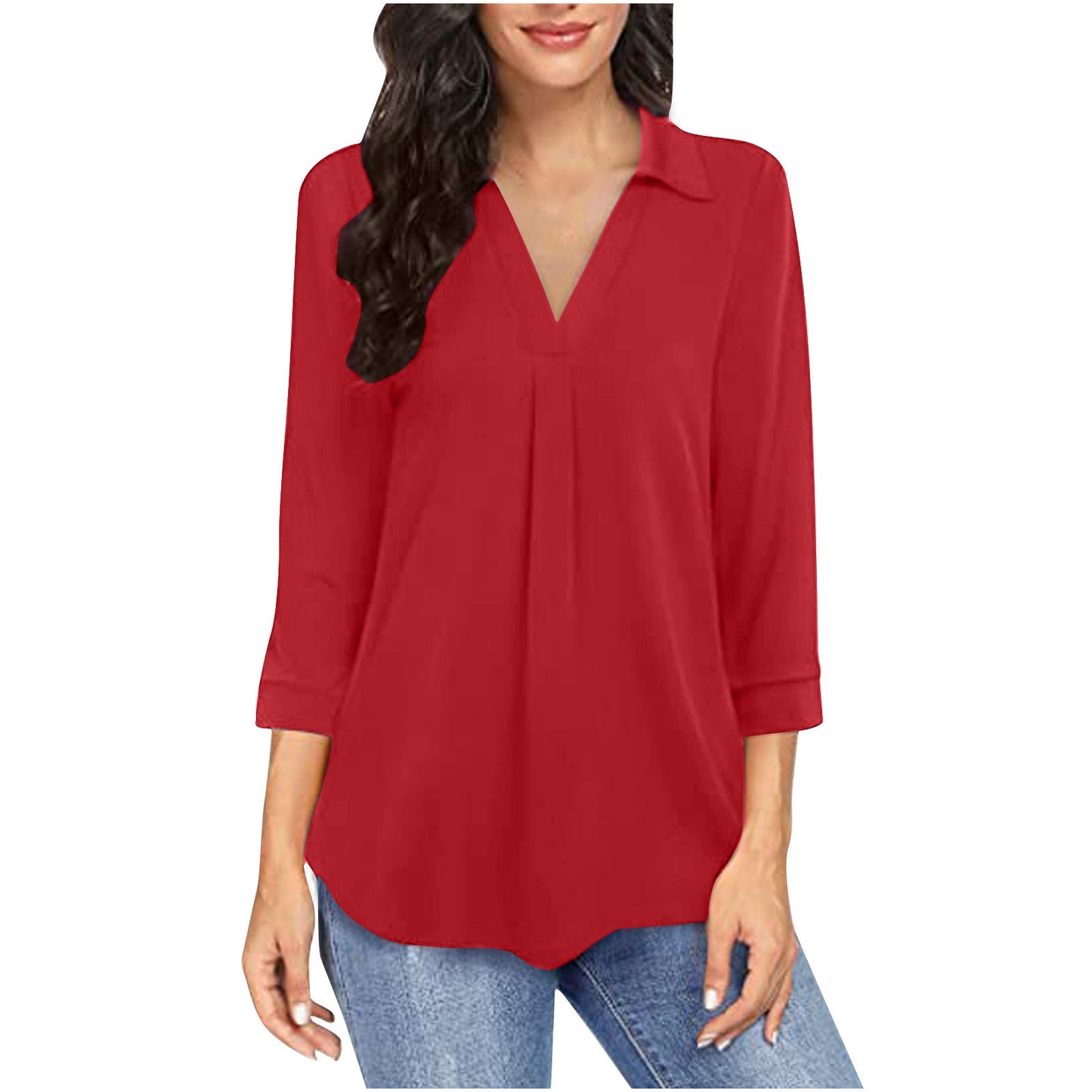Women's Elegant Chiffon Button Loose Sleeves Shirt Blouses